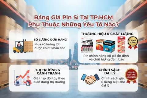 Bảng Giá Pin Sỉ Tại TP.HCM Phụ Thuộc Những Yếu Tố Nào?