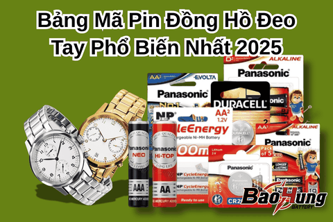 Bảng Mã Pin Đồng Hồ Đeo Tay Phổ Biến Nhất 2025