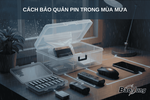 Cách Bảo Quản Pin Trong Mùa Mưa – Giữ Năng Lượng Ổn Định Cho Thiết Bị Của Bạn