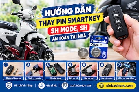 Hướng Dẫn Cách Thay Pin Smartkey SH Mode, SH An Toàn Tại Nhà