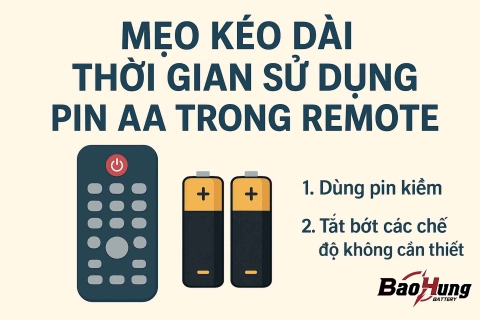 Mẹo Kéo Dài Thời Gian Sử Dụng Pin AA Trong Remote