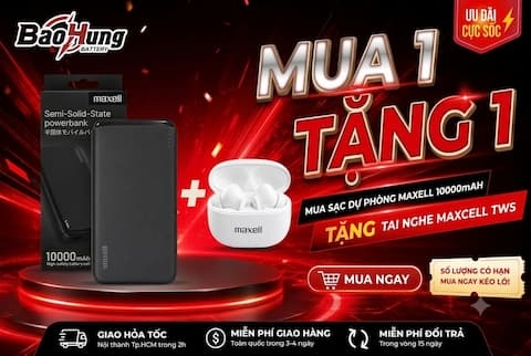 ## Cơ Hội Có 1-0-2: Mua Sạc Dự Phòng Maxell Cao Cấp, Tặng Ngay Tai Nghe True Wireless Xịn Xò!