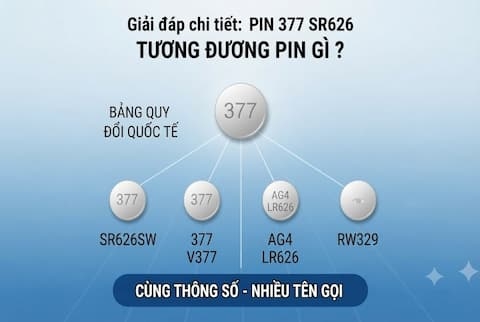 Pin 377 SR626 Tương Đương Pin Gì? Địa Chỉ Mua Pin Uy Tín, Giá Tốt
