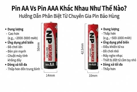 Pin AA Vs Pin AAA Khác Nhau Như Thế Nào? Hướng Dẫn Phân Biệt Từ Chuyên Gia Pin Bảo Hùng