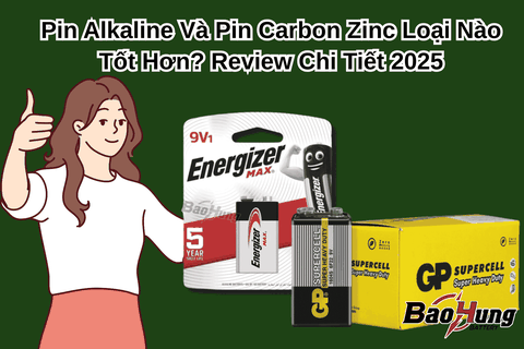 Pin Alkaline Và Pin Carbon Zinc Loại Nào Tốt Hơn? Review Chi Tiết 2025