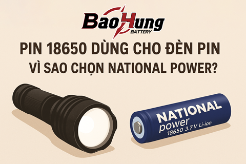 Pin 18650 Dùng Cho Đèn Pin – Vì Sao Nên Chọn National Power Tại Pin Bảo Hùng?