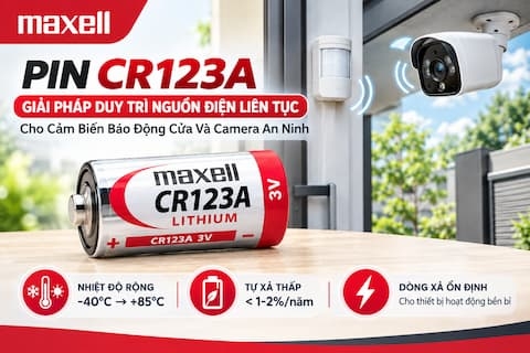 Pin CR123A - Giải Pháp Duy Trì Nguồn Điện Liên Tục Cho Cảm Biến Báo Động Cửa Và Camera An Ninh