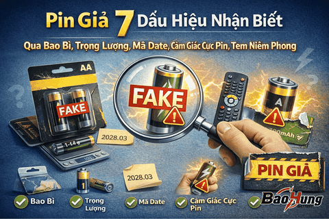 Pin Giả Tinh Vi: 7 Dấu Hiệu Nhận Biết Qua Bao Bì, Trọng Lượng, Mã Date, Cảm Giác Cực Pin, Tem Niêm Phong