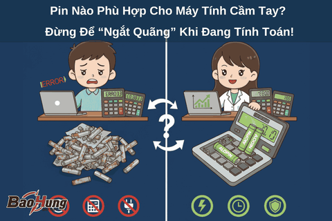 Pin Nào Phù Hợp Cho Máy Tính Cầm Tay? – Đừng Để “Ngắt Quãng” Khi Đang Tính Toán!