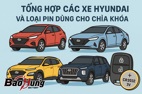 Tổng Hợp Các Xe Hyundai Và Loại Pin Dùng Cho Chìa Khóa
