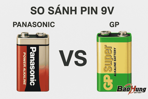 So Sánh Pin 9V Của Panasonic Và GP
