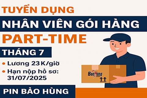 🎯 Tuyển Dụng Nhân Viên Gói Hàng Part-Time Tháng 7 Tại TP.HCM – Lương 23K/Giờ | Pin Bảo Hùng