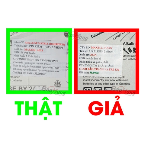 Cách Nhận Biết Pin Maxell Alkaline AA/AAA Giả Chính Xác Nhất