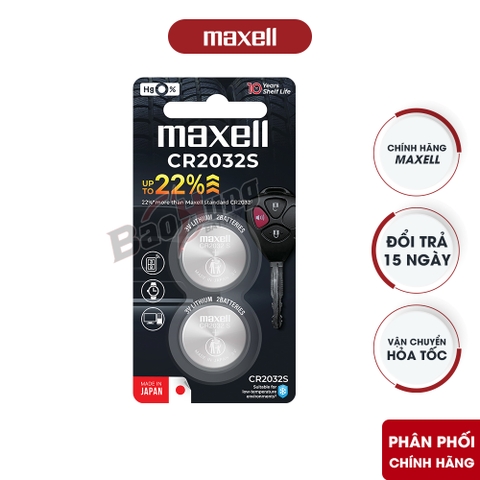 Pin Maxell CR2032S Lithium 3V (Vỉ 2 Viên) - Hàng Chính Hãng