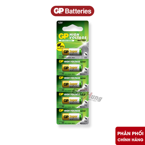 Pin GP Alkaline A23 (MN21 / LRV08 / V23GA) Vỉ 5 - Hàng Chính Hãng