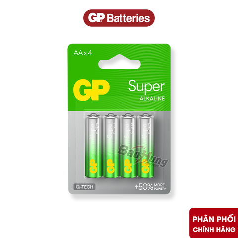 Pin GP Super Alkaline AA 1.5V (Vỉ 4 Viên) – Hàng Chính Hãng