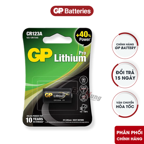 Pin GP CR123A Pro Lithium 3V - Hàng Chính Hãng