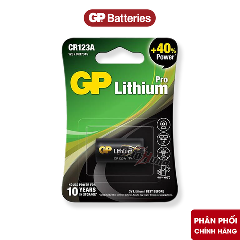 Pin GP CR123A Pro Lithium 3V - Hàng Chính Hãng