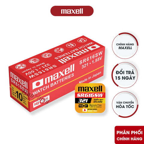 Pin Maxell SR616SW / 321 ( Vỉ 1 Viên ) - Hàng Chính Hãng