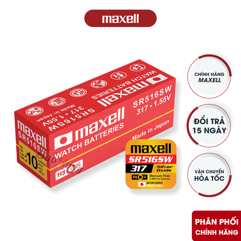Pin Maxell SR516SW / 317 ( Vỉ 1 Viên ) - Hàng Chính Hãng
