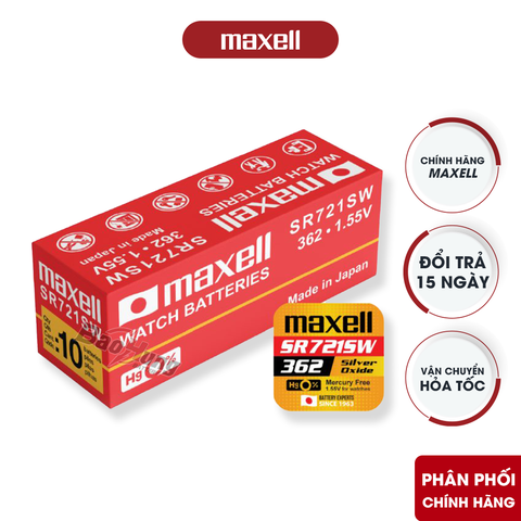 Pin Maxell SR721SW / 362 ( Vỉ 1 Viên ) - Hàng Chính Hãng