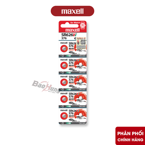 Pin Maxell SR626W / 376 (Đồng Hồ Đeo Tay) - Hàng Chính Hãng