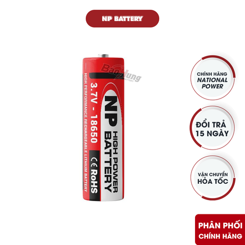 Pin Sạc National Power 18650 Đỏ (2000 mAh) - Hàng Chính Hãng