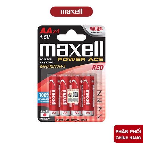 Pin Maxell AA / R6P 1.5V (Vỉ 4 Viên) – Hàng Chính Hãng