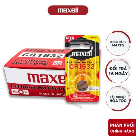 Pin Maxell CR1632 Lithium 3V (Vỉ 1 Viên) - Hàng Chính Hãng