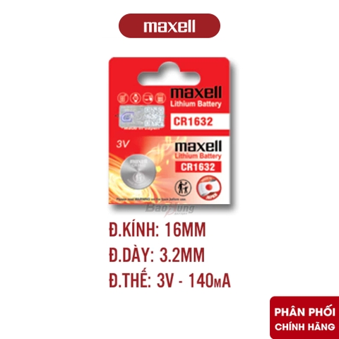 Pin Maxell CR1632 Lithium 3V - Hàng Chính Hãng