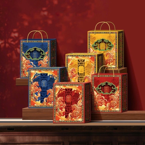 Bộ Hộp Đựng Quà Tết Song Mã Phi Vân