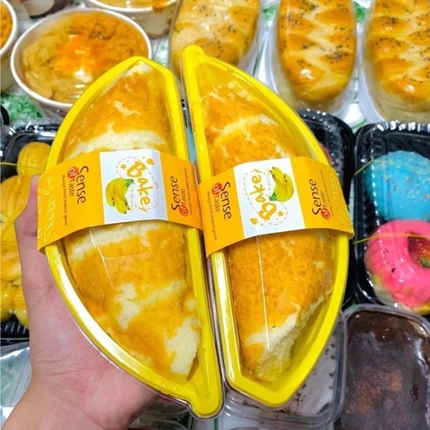 Hộp Nhựa Hình Quả Chuối Đựng Bánh Bông Lan, Bánh Chuối
