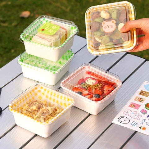 Hộp Nhựa Kẻ Caro Kèm Nắp PET