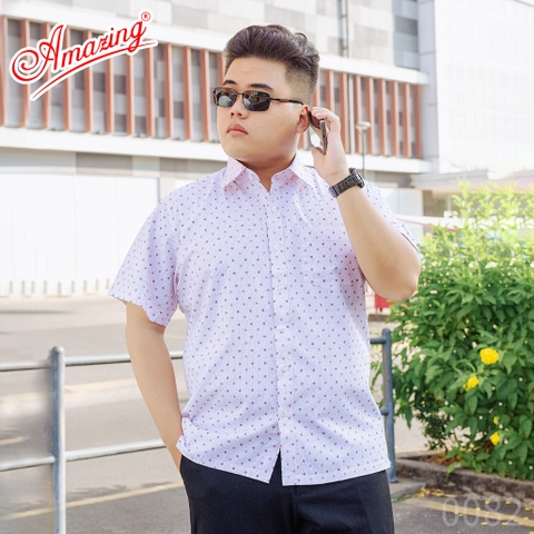 Áo sơ mi nam tay ngắn Amazing, họa tiết hình học, phong cách đại gia phóng khoáng, size tới 110kg