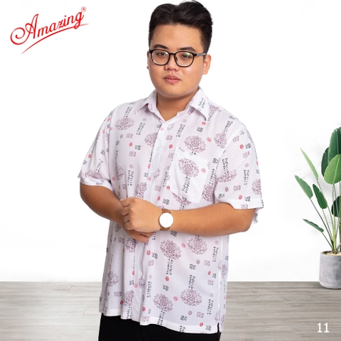 Áo tol bông dân gian tre trúc hiệu Amazing, form rộng, tà ngang, tay ngắn, quà tặng cho bố, mát mẻ