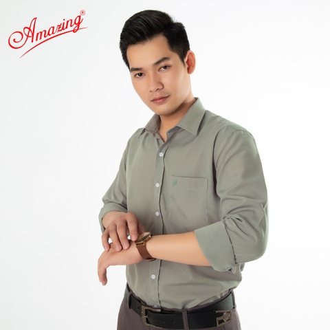 Áo sơ mi nam Amazing tay dài vạt bầu, nhiều màu, form truyền thống, vải KT sợi tre, size đại tới 110kg