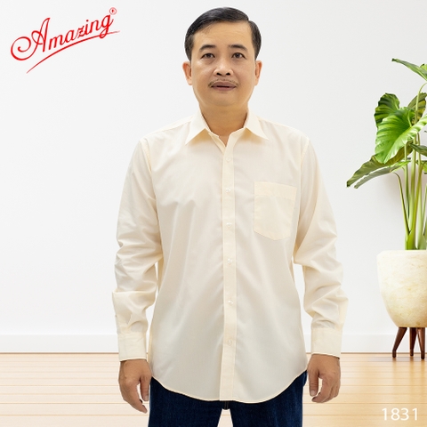 Áo somi nam nhiều màu Amazing, tay dài, thời trang công sở cao cấp, form rộng dáng suông, big size