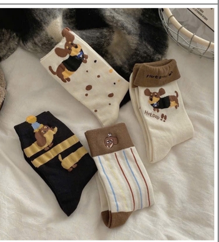 Vớ Cotton Cổ Cao Chú Chó