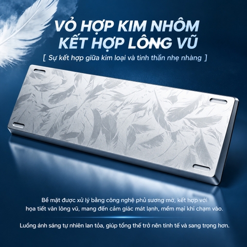 [GROUP BUY] VỎ CASE BÀN PHÍM NHÔM CNC LÔNG VŨ CHUẨN GH60