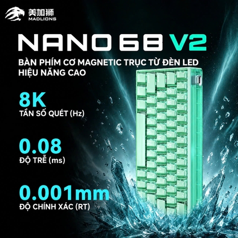 [GROUP BUY] BÀN PHÍM GAMING HE MADLIONS NANO 68 V2