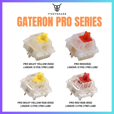 [Hỏa Tốc] Switch Gateron Milky Yellow Pro| Gateron Red Pro | Âm Trầm | Dùng Cho Bàn Phím Cơ | TTKeyboard