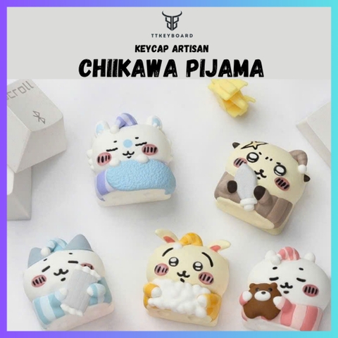[Hỏa ] Keycap Artisan Chiikawa Pijama | Keycap Custom Bàn Phím Cơ Chất Liệu Resin Cao Cấp | TTKeyboard