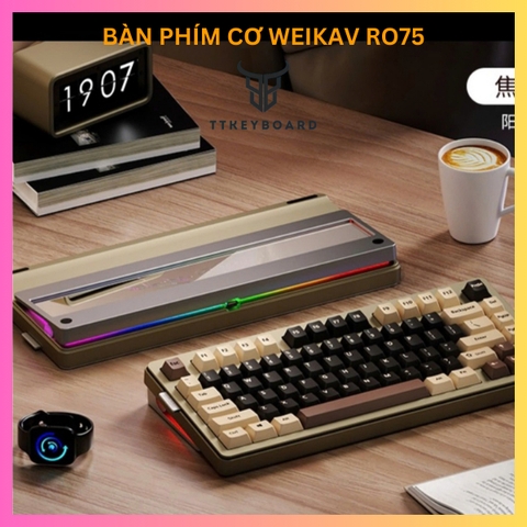 [Hỏa Tốc] Bàn phím cơ Weikav RO75 - Vỏ nhôm - Led Viền - Mạch xuôi - Hotswap 5 Pin - Leaf-Spring - TTkeyboard