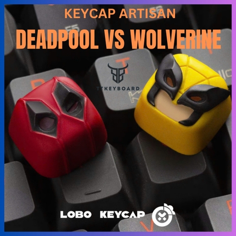 [Hỏa Tốc] Keycap Artisan Vũ Trụ DC Deadpool Wolverine - Xuyên Led - Chính Hãng Lobo - TTKeyboard