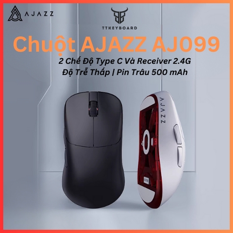 [Sẵn Hàng] Chuột Không Dây Gaming AJAZZ AJ009 - 2 Chế Độ Kết Nối - Pin Trâu - Độ Trế Thấp - Siêu Nhỏ Nhẹ - PAW3311