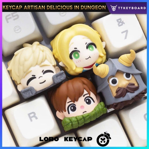 Keycap Artisan Lobo Delicious in Dungeon Resin 1u Nhiều Nhân Vật Trang Trí Bàn Phím Cơ