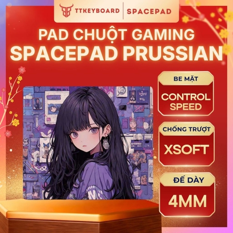 Pad Chuột Gaming Spacepad Prussian Tùy Chọn Bề Mặt Đế XSOFT Chống Trượt 450x400mm