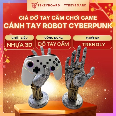 Giá Đỡ Tai Nghe Và Tay Cầm Chơi Game Hình Cánh Tay Robot Phong Cách Cyberpunk
