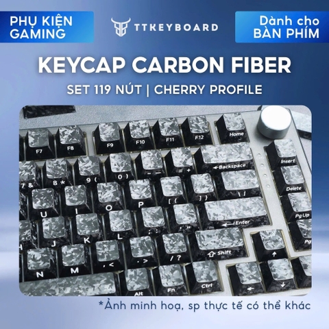 Keycap Bàn Phím Cơ Bằng Vật Liệu Carbon Fiber Dùng Cho Mọi Layout Cơ Bản Full Size