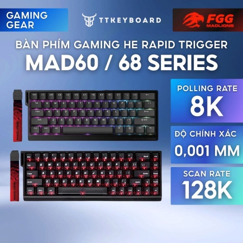 Bàn Phím Cơ Gaming Mad60 Mad68 He Rapid Trigger 1000/8000hz Trục Từ